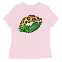 Bubblegum Pink St. Patricks Day Leopard Lips Ladies Tee - Bettercallsaul