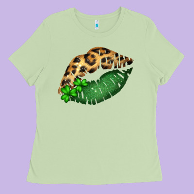 St. Patricks Day Leopard Lips Ladies Tee Designed By Bettercallsaul