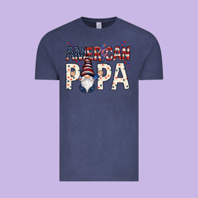 American Papa With Gnome 4th Of July Vintage Tee Designed By Howdyjamesfarm