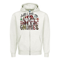 Oatmeal Heather Chillin With My Gnomies Zipper Hoodie - CowhideDigitalArt