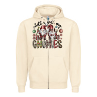Sandshell Chillin With My Gnomies Zipper Hoodie - CowhideDigitalArt