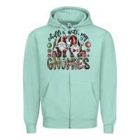 Seafoam Chillin With My Gnomies Zipper Hoodie - CowhideDigitalArt