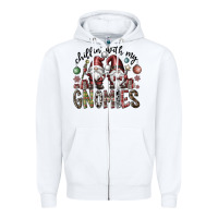 White Chillin With My Gnomies Zipper Hoodie - CowhideDigitalArt