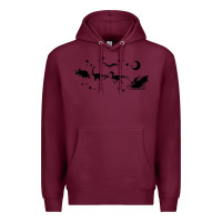Burgundy christmas santa dinosaur sleigh ride t rex funny gift t shirt Premium Hoodie - minhPixels