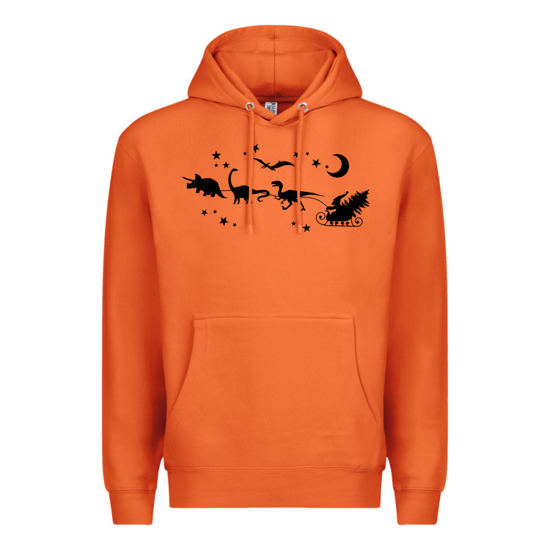 Christmas Santa Dinosaur Sleigh Ride T Rex Funny Gift T Shirt Premium Hoodie by minhPixels | Teevron