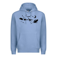 Colony Blue christmas santa dinosaur sleigh ride t rex funny gift t shirt Premium Hoodie - minhPixels