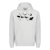 Dove Grey christmas santa dinosaur sleigh ride t rex funny gift t shirt Premium Hoodie - minhPixels
