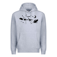 Heather Grey christmas santa dinosaur sleigh ride t rex funny gift t shirt Premium Hoodie - minhPixels