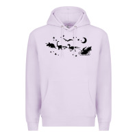 Lilac christmas santa dinosaur sleigh ride t rex funny gift t shirt Premium Hoodie - minhPixels