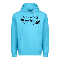 Ocean Blue christmas santa dinosaur sleigh ride t rex funny gift t shirt Premium Hoodie - minhPixels