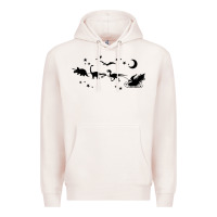 Pale Pink christmas santa dinosaur sleigh ride t rex funny gift t shirt Premium Hoodie - minhPixels