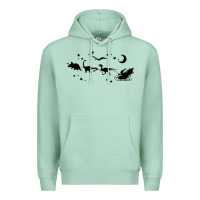 Seafoam christmas santa dinosaur sleigh ride t rex funny gift t shirt Premium Hoodie - minhPixels
