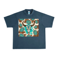 Midnight Navy gemstone bull skull leopard Urban Heavy Tee - TumblerDesignByShophia