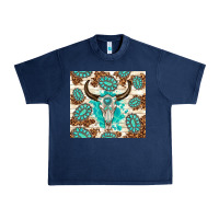 Navy gemstone bull skull leopard Urban Heavy Tee - TumblerDesignByShophia