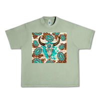Oil Green gemstone bull skull leopard Urban Heavy Tee - TumblerDesignByShophia