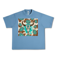 Pebble Blue gemstone bull skull leopard Urban Heavy Tee - TumblerDesignByShophia