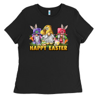 Black happy easter gnomies Ladies Tee - chombo