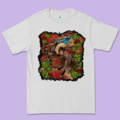 Valentines Day Cowboy Cactus Rose Premium Tee Designed By Ranaportraitstore