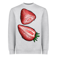 Heather Grey strawberries 1 Heavyweight Sweatshirt - BundleAndBundleShop