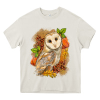 Cream Fall Owl Heavy Core Tee - LillyAllenDesigns