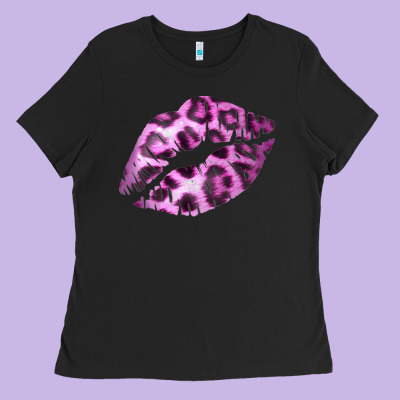 Pink Leopard Lips Ladies Tee Designed By Bettercallsaul