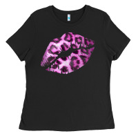 Black Pink Leopard Lips Ladies Tee - Bettercallsaul