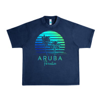 Navy Vintage Aruba Beach Tropical Vibes Vacation Souvenir Gift Urban Heavy Tee - minhPixels