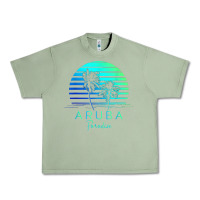 Oil Green Vintage Aruba Beach Tropical Vibes Vacation Souvenir Gift Urban Heavy Tee - minhPixels