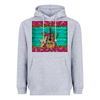 Mexican Guitar Roses Cactus Sombrero Heavyweight Hoodie | Teevron