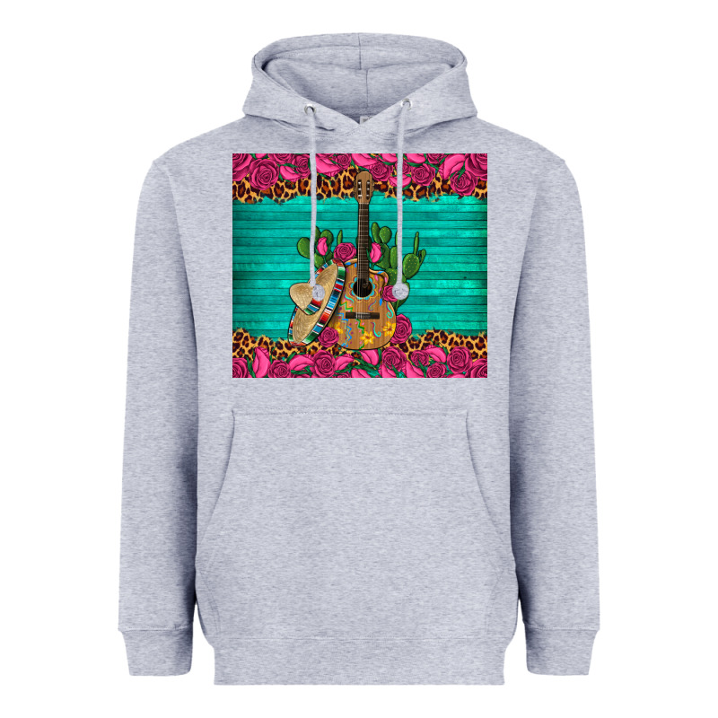 Mexican Guitar Roses Cactus Sombrero Heavyweight Hoodie by Artiststas | Teevron