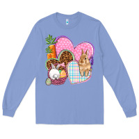 Colony Blue Easter hearts Easter Day Long Sleeve Tee - HowdyJamesFarm