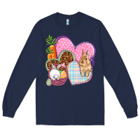 Navy Easter hearts Easter Day Long Sleeve Tee - HowdyJamesFarm