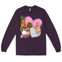 Plum Easter hearts Easter Day Long Sleeve Tee - HowdyJamesFarm