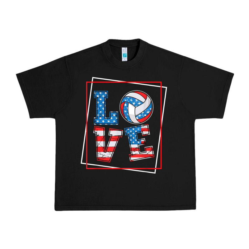 Love Usa Flag Volleyball Gifts For Volleyball Fans Teen T Shirt Urban Heavy Tee by minhPixels | Teevron
