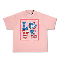Salmon love usa flag volleyball gifts for volleyball fans teen t shirt Urban Heavy Tee - minhPixels