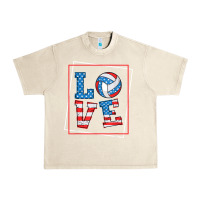 Sandshell love usa flag volleyball gifts for volleyball fans teen t shirt Urban Heavy Tee - minhPixels