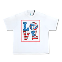 White love usa flag volleyball gifts for volleyball fans teen t shirt Urban Heavy Tee - minhPixels
