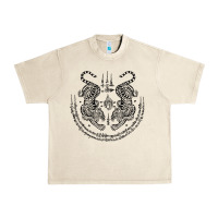 Sandshell sak yant thai tattoo twin tiger muay magical thailand gifts t shirt Urban Heavy Tee - minhPixels