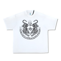 White sak yant thai tattoo twin tiger muay magical thailand gifts t shirt Urban Heavy Tee - minhPixels