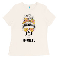 Bone Yellow Flower on Pink Background Mom Skull Ladies Tee - Bettercallsaul