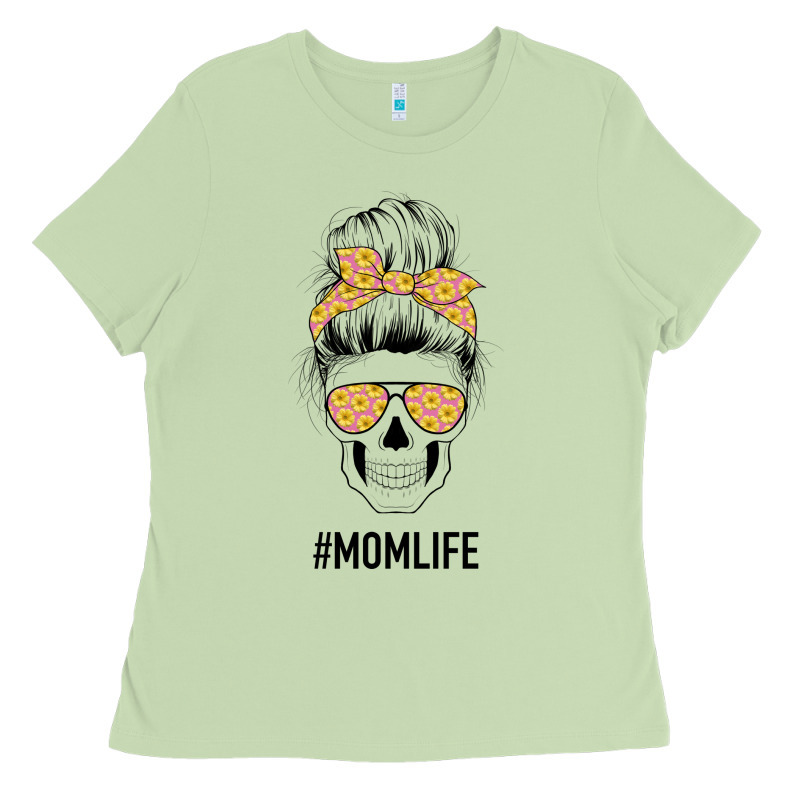 Yellow Flower On Pink Background Mom Skull Ladies Tee by Bettercallsaul | Teevron