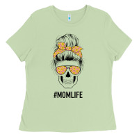 Matcha Yellow Flower on Pink Background Mom Skull Ladies Tee - Bettercallsaul
