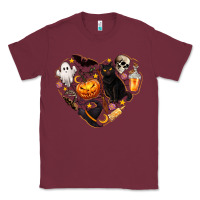 Burgundy Halloween Heart Classic Tee - texasbilliewilder
