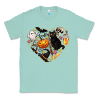 Seafoam Halloween Heart Classic Tee - texasbilliewilder