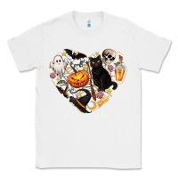 White Halloween Heart Classic Tee - texasbilliewilder