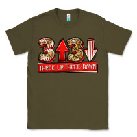 Army Green three up three down baseball Classic Tee - Jasminsmagicworld