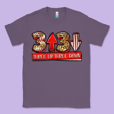 Three Up Three Down Baseball Classic Tee Designed By Jasminsmagicworld