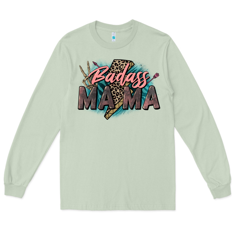 Badass Mama Mother's Day Png Sublimation Design Do Long Sleeve Tee by CowGirlArtShop | Teevron