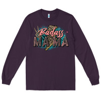 Plum Badass Mama Mother's Day png sublimation design do Long Sleeve Tee - CowGirlArtShop
