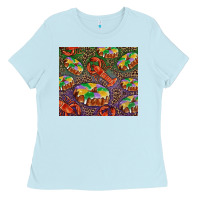 Baby Blue mardi gras king cake and crawfish Ladies Tee - RanaPortraitStore